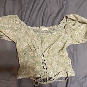 Flower crop corset top